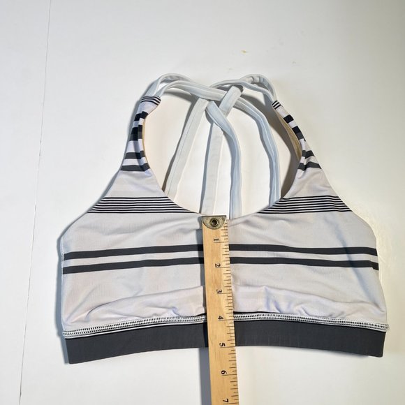 Lululemon Energy Sports Bra Low Impact White & Grey Stripes - Picture 6 of 8